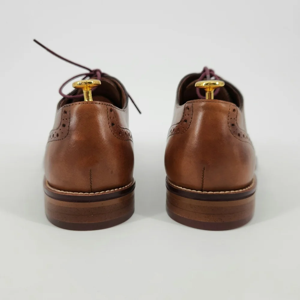 Johnston & Murphy Conard Cap Toe Men's Brown Leather Dress Shoes Size 9.5 M - Picture 10 of 16